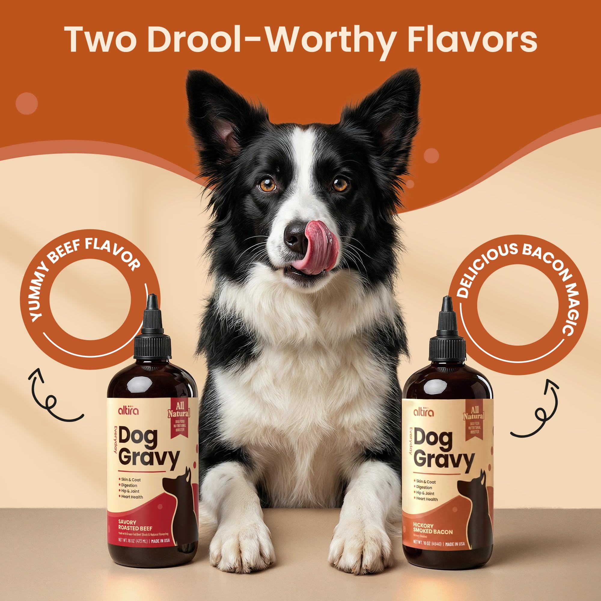 Altira Everyday Dog Gravy omega-3 and probiotics visual suggest digestive support