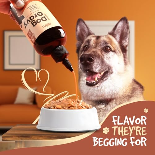 Altira Everyday Dog Gravy poured over dry food for enhanced aroma and flavor