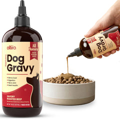 Altira Everyday Dog Gravy texture close-up highlights a rich, savory topping.