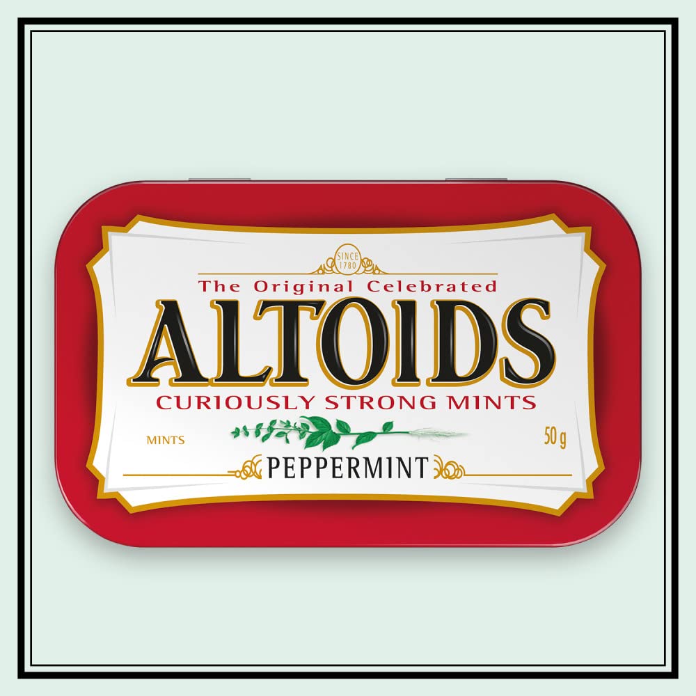 Altoids Peppermint flavor mints offering strong flavor and long-lasting confidence