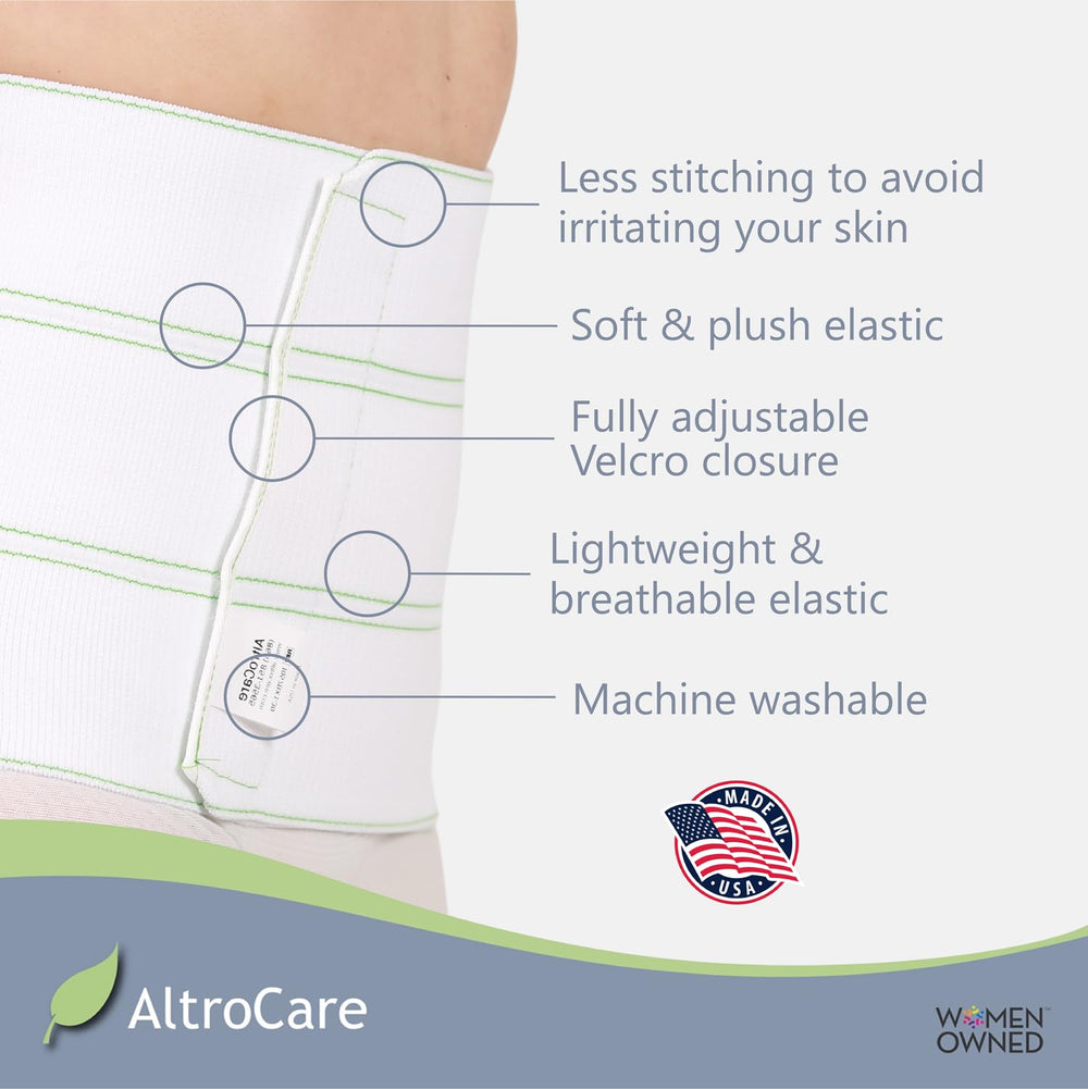 AltroCare binder adjusts throughout recovery to fit evolving tummy shape.