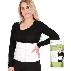 AltroCare postpartum binder closeup showing soft adjustable compression for comfort.