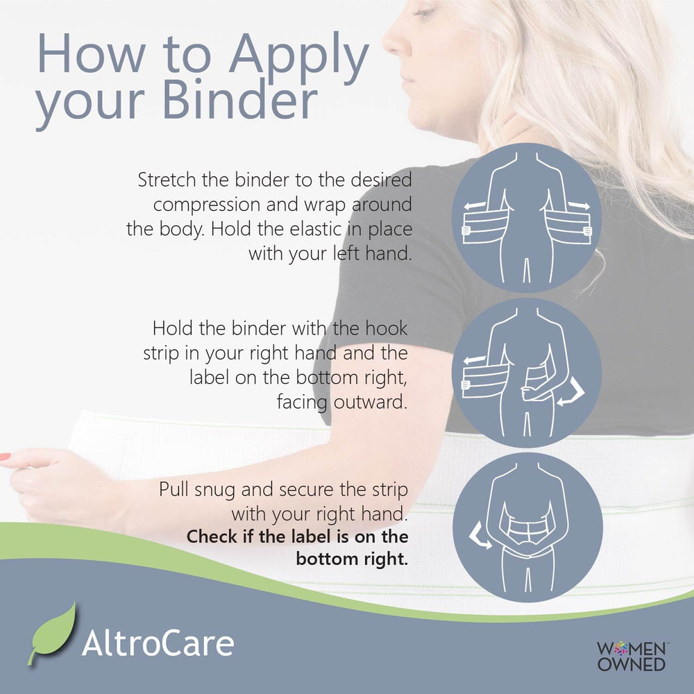 AltroCare size LXL 45 to 60 inches for most postpartum figures.