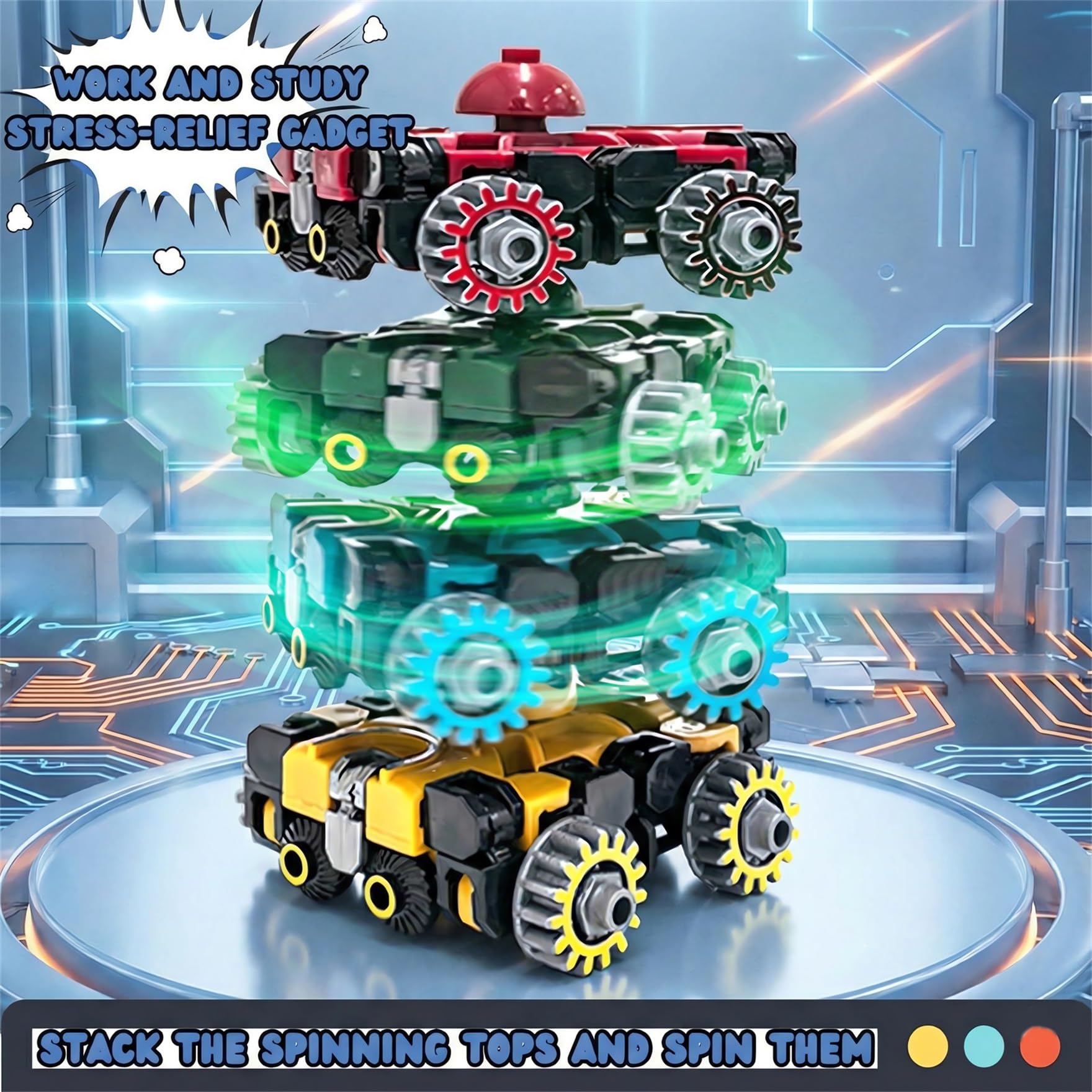Altuco spinners connected train setup encourages collaborative multiplayer fun.