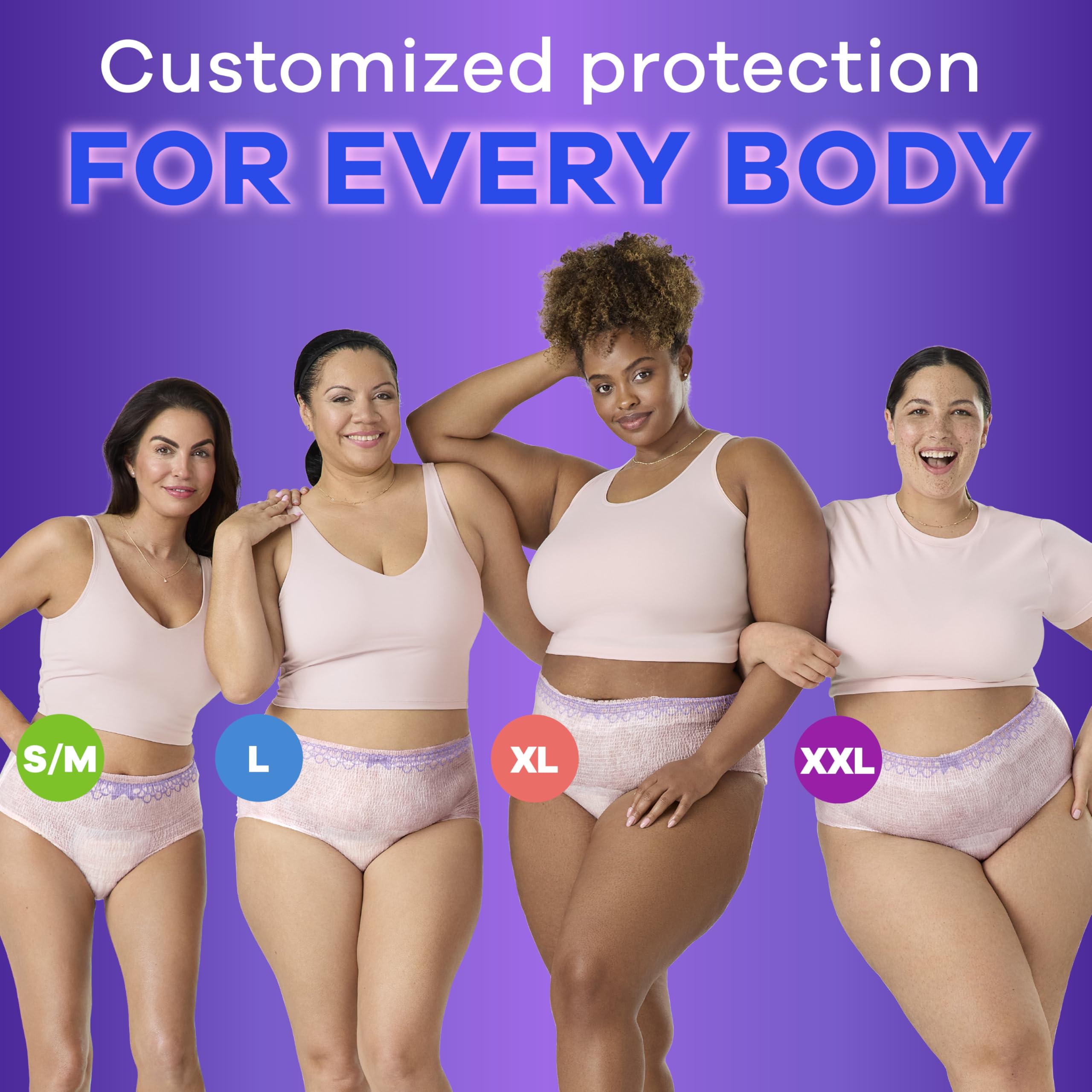 Always Discreet side LeakGuard protects at the leg where leaks often happen.