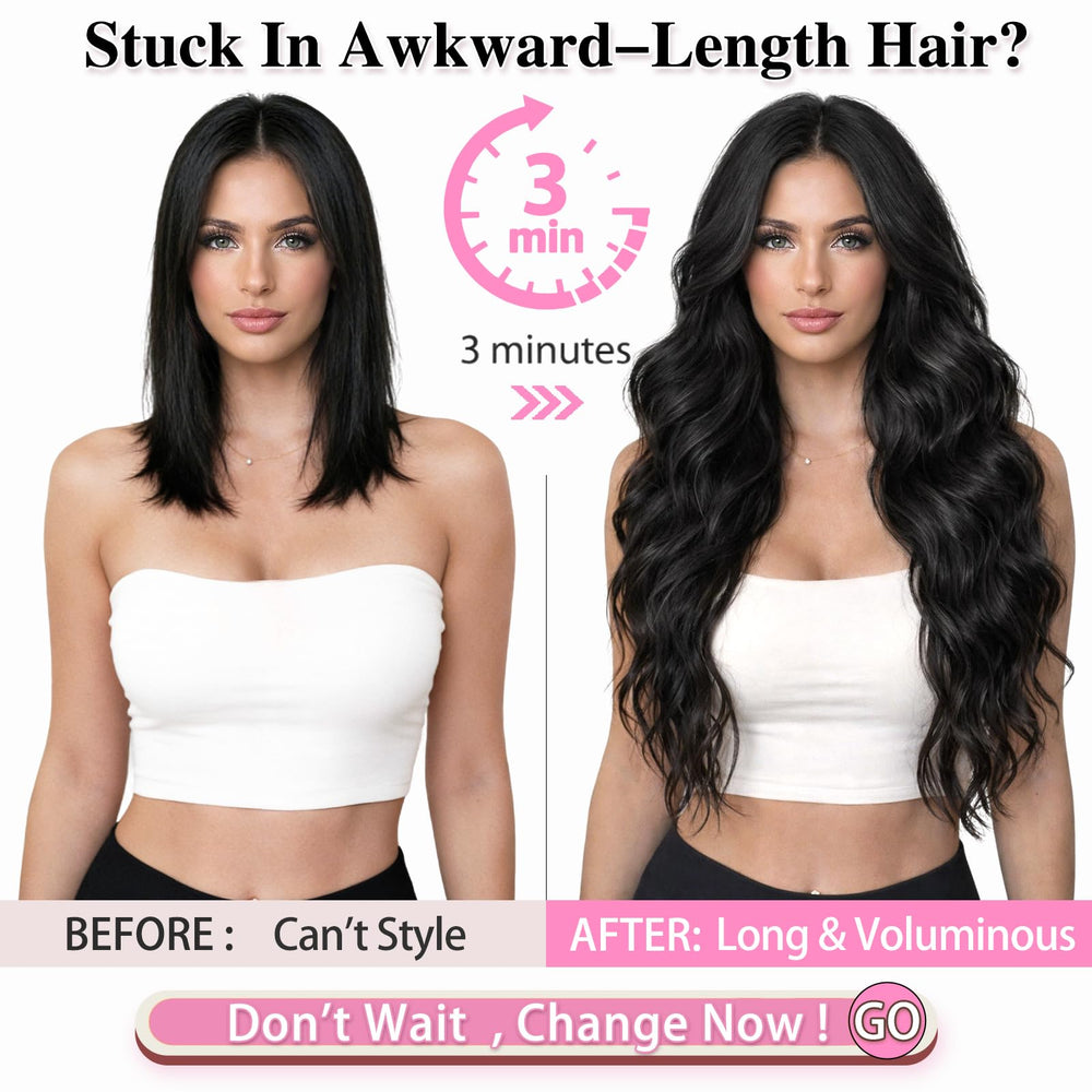 ALXNAN 5in-wide clip-in weft provides secure volume boost.