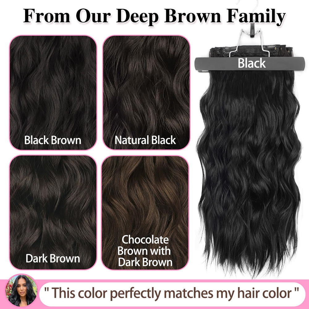 ALXNAN model wearing clip-in extensions demonstrates quick attachment.