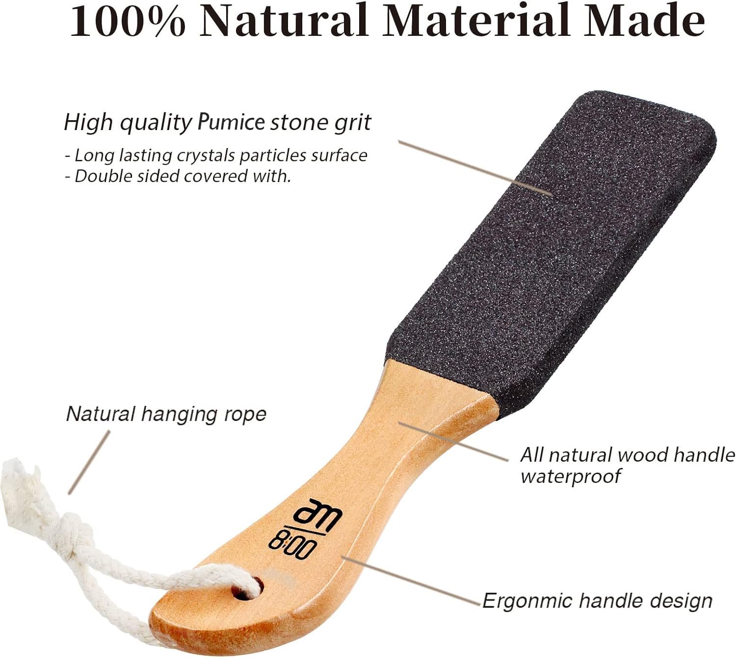 AM 8:00 pumice stone foot scrubber close-up show natural texture and grip