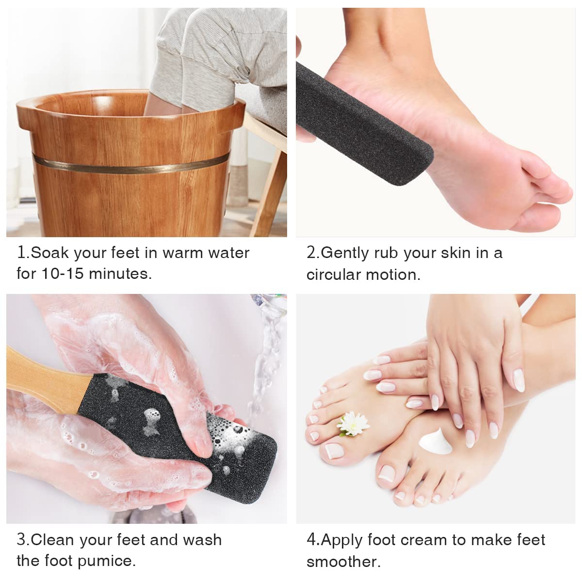 AM 8:00 two-pack foot care tool set for quick at-home pedicures