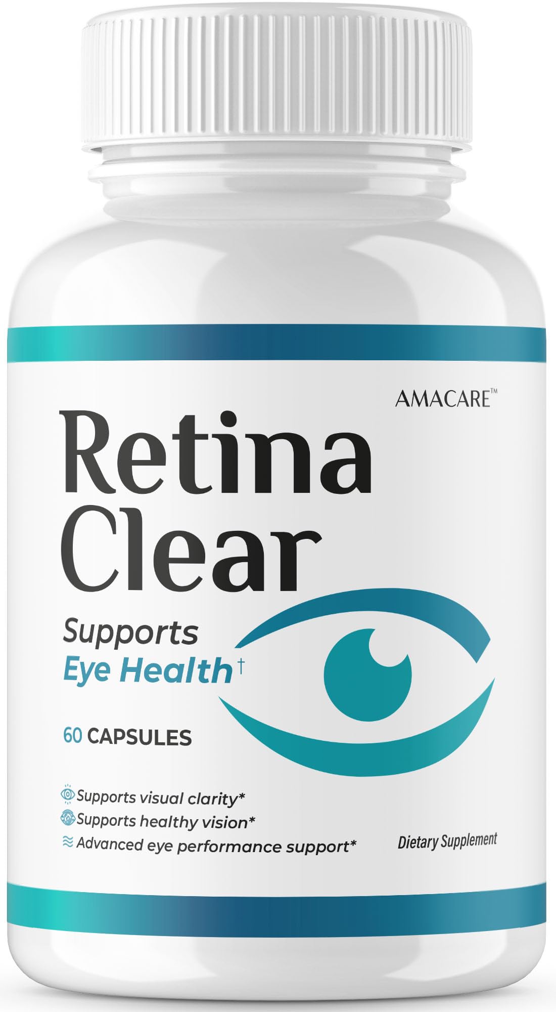 AMACARE Retina Clear bottle front view for daily eye wellness.