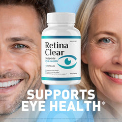 AMACARE Retina Clear label closeup with ingredient-focused design for trust.