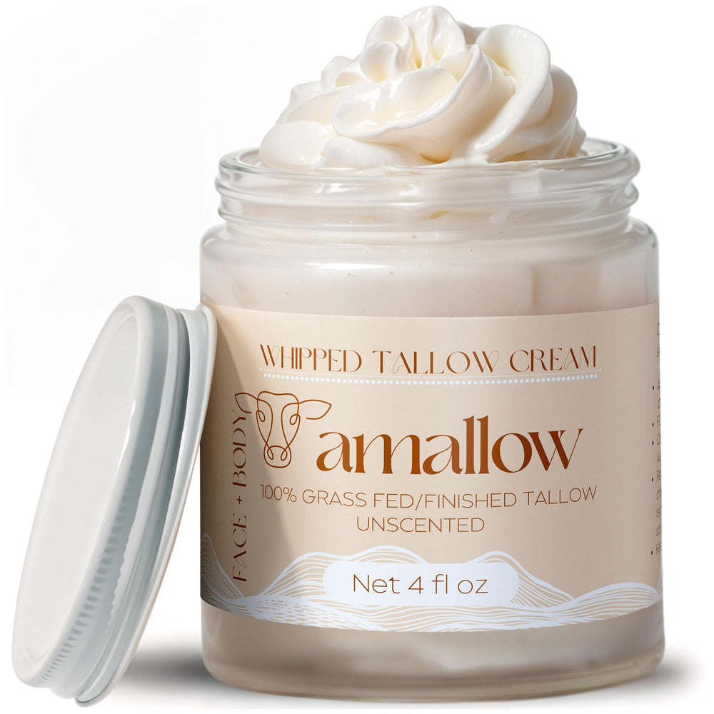 Amallow beef tallow face moisturizer unscented soothing sensitive skin.