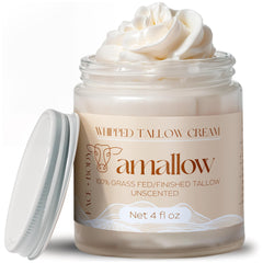 Amallow beef tallow face moisturizer unscented soothing sensitive skin.
