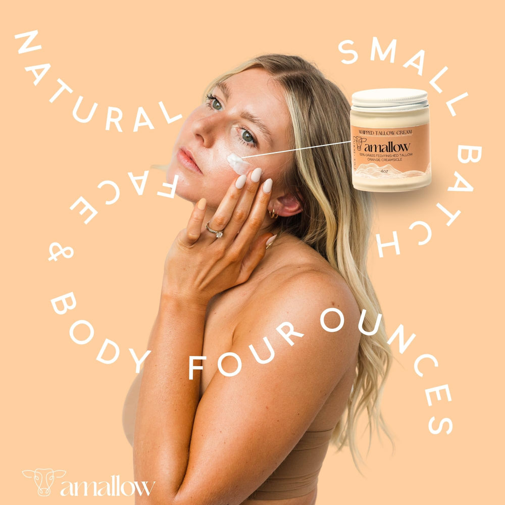 Amallow daily skin care routine for face and body with tallow moisturizer