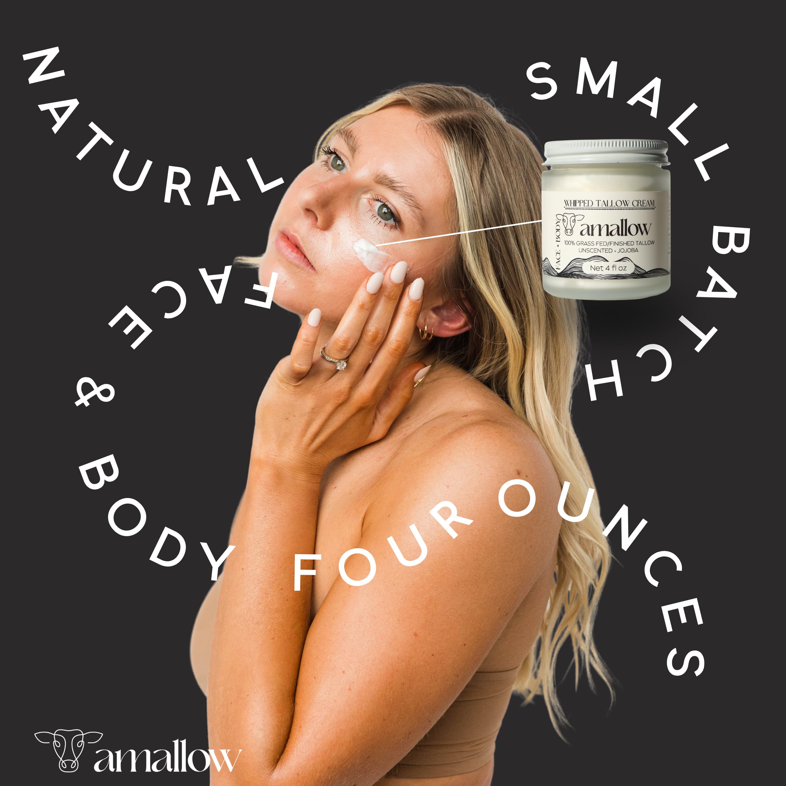 Amallow packaging featuring natural ingredients and clear label.