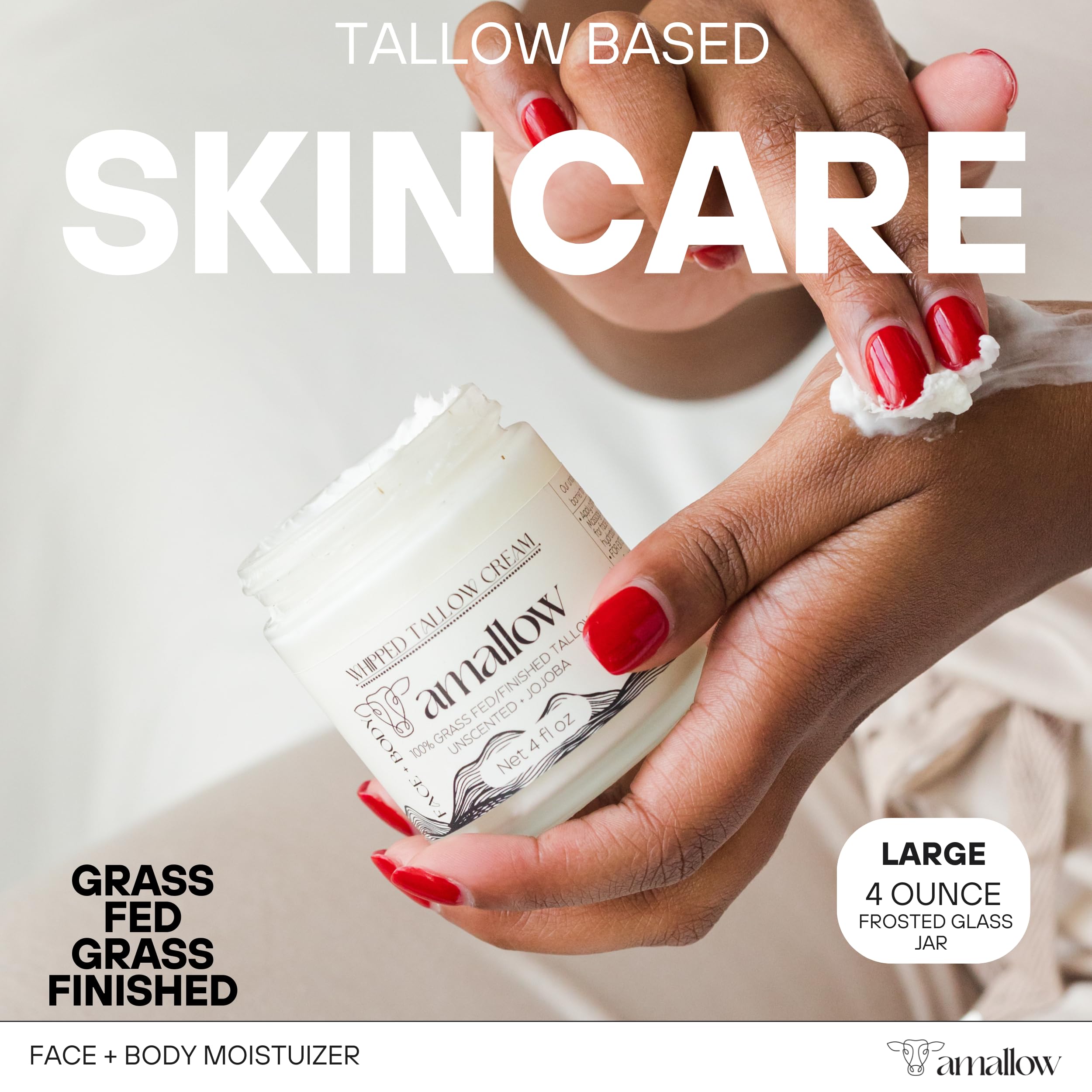 Amallow whipped moisturizer texture close-up showing airy, fast-absorbing cream.