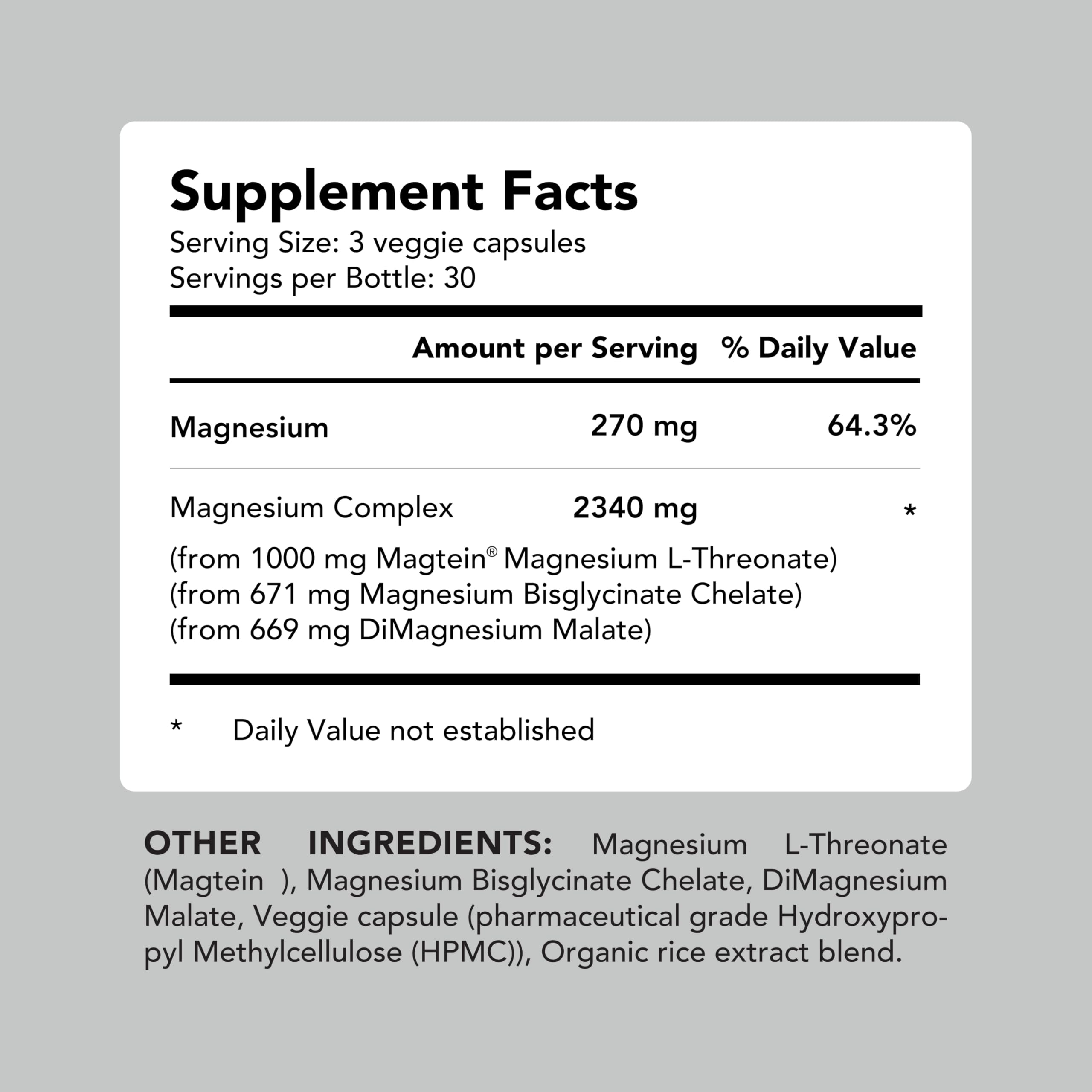 AMANDEAN Magtein bottle beside a glass of water, suggesting a simple nightly routine.