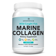 AMANDEAN Marine Collagen powder tub label for daily use