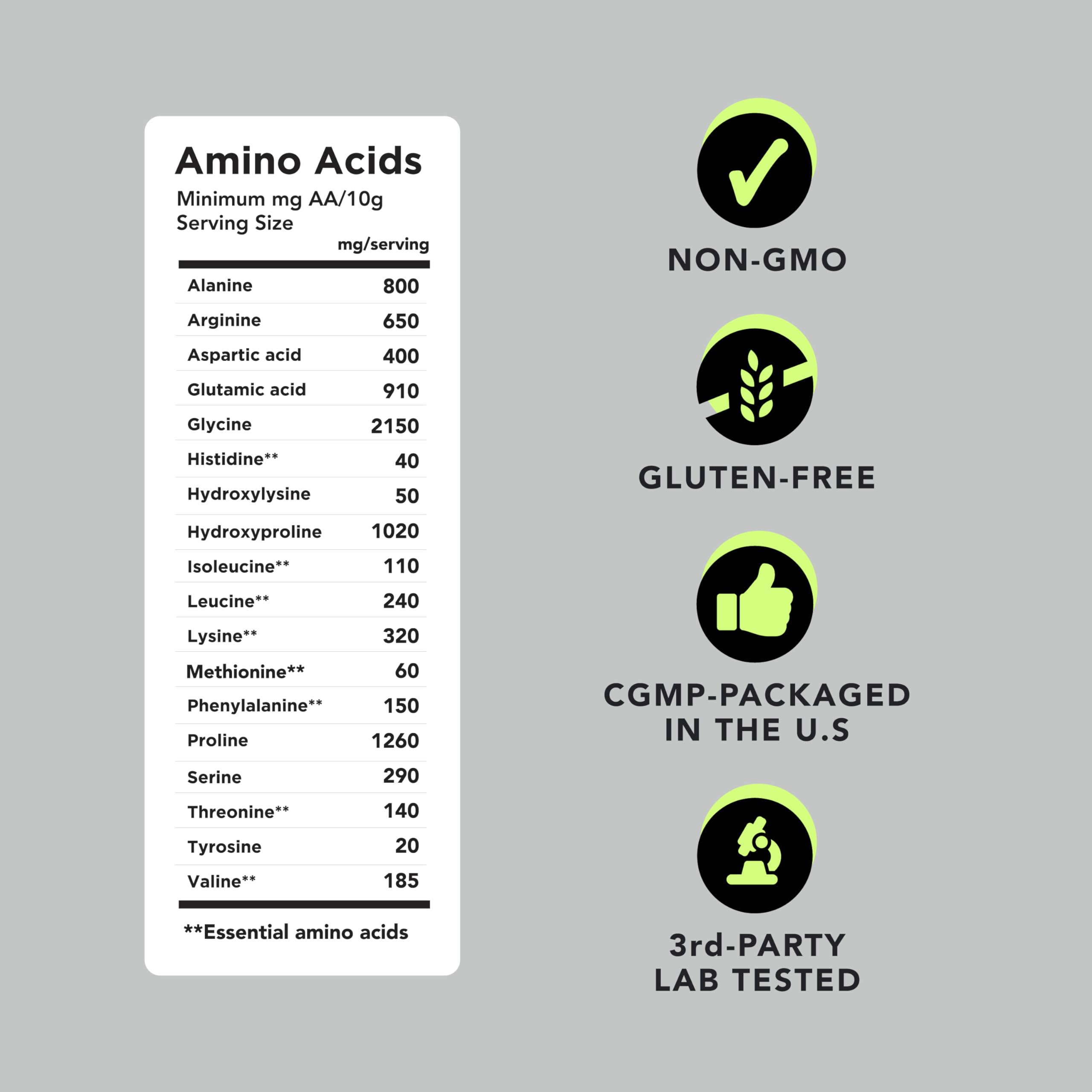 AMANDEAN Premium Gelatin Powder XL measuring-scoop ensures precise recipe dosing