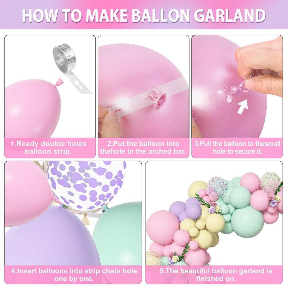 Amandir 10-inch pastel balloons in mixed colors for full garland layers