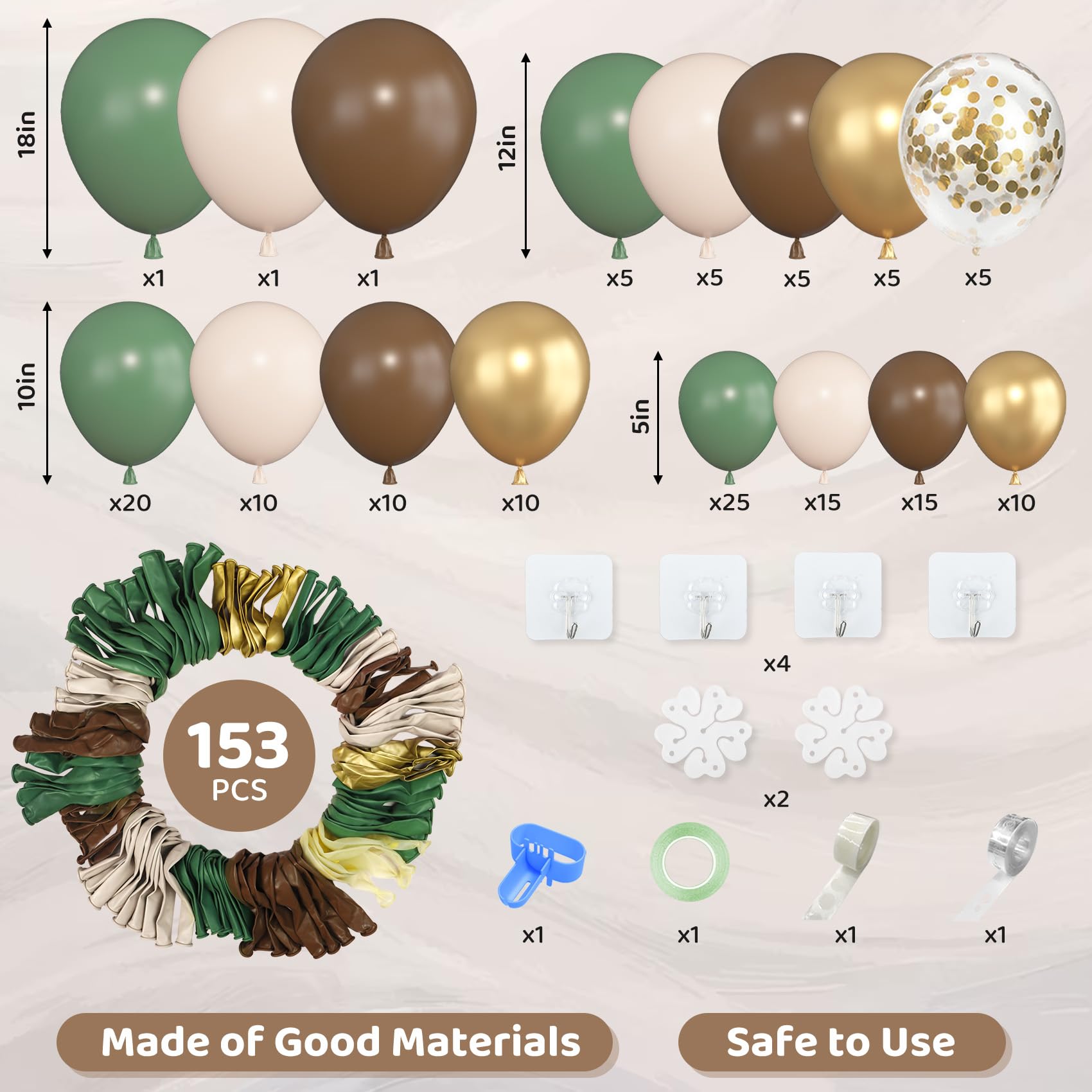 Amandir sage green 12in balloons ideal for versatile garland styling.