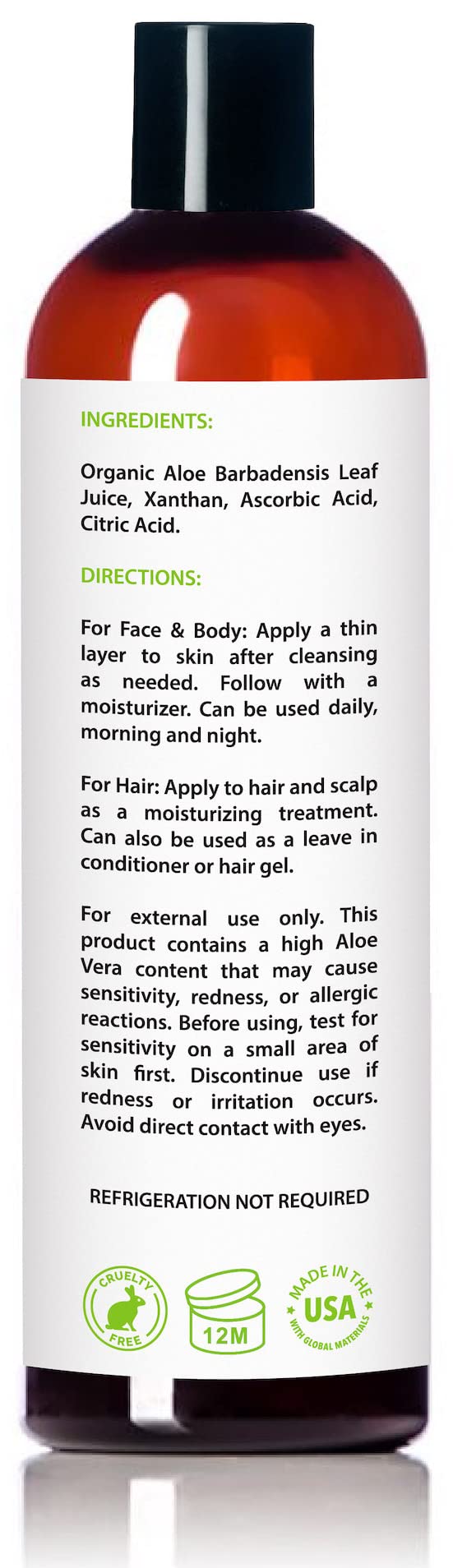 Amara Beauty Aloe Vera Gel after sun care for refreshed, soothed skin