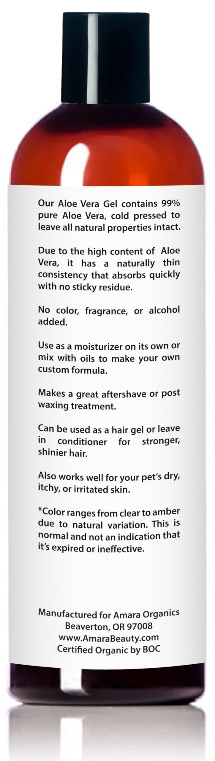 Amara Beauty Aloe Vera Gel for hair styling delivers light hold and shine