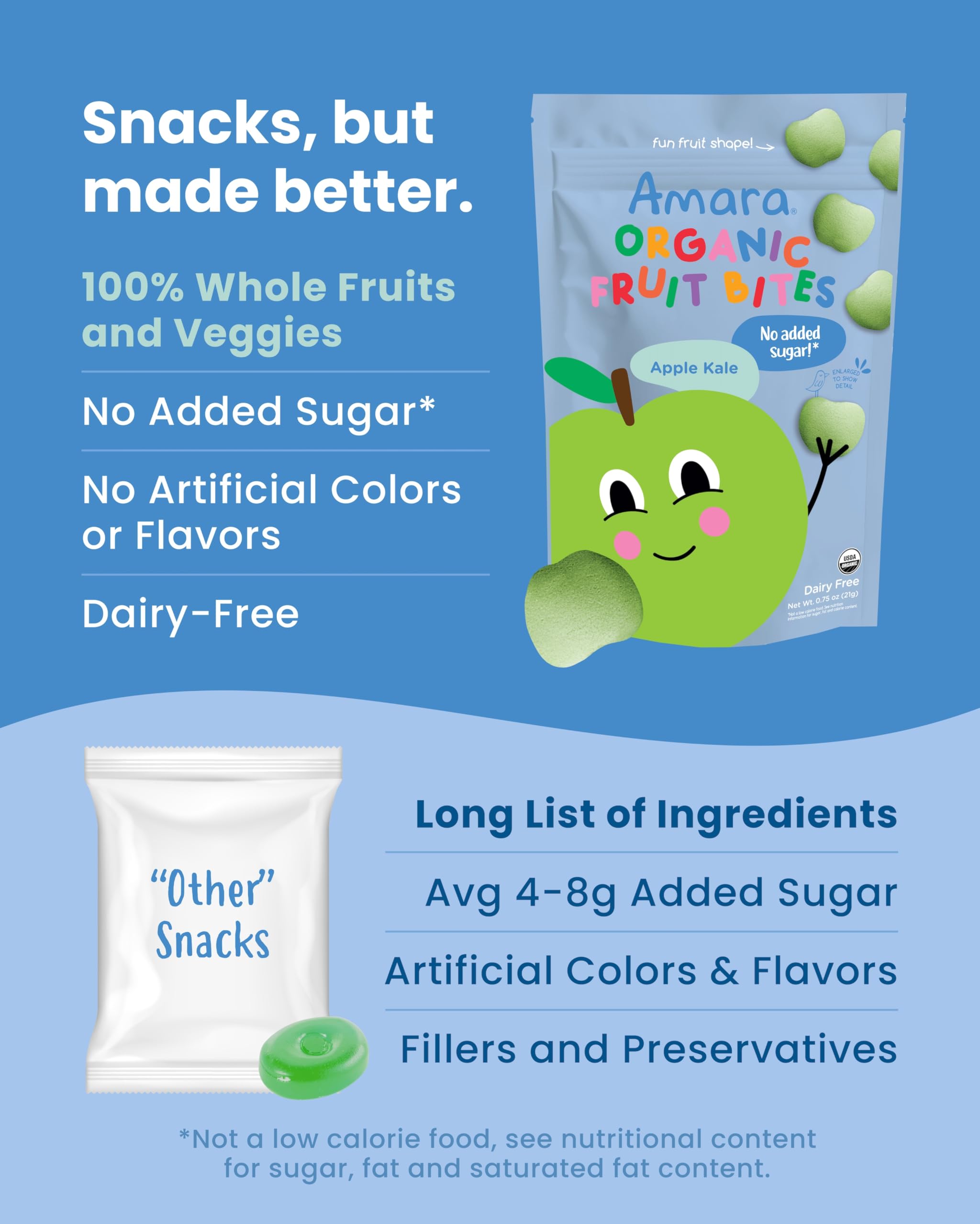 Amara Organic Whole-Food Snack Apple Kale designed for everyday snacking