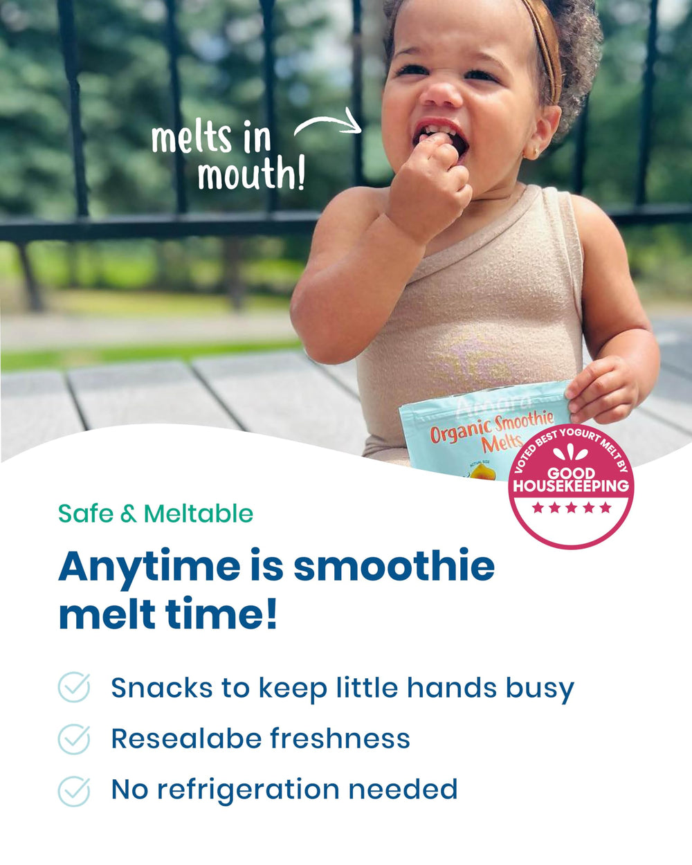 Amara Smoothie Melts lunchbox scene ready for school snacks.