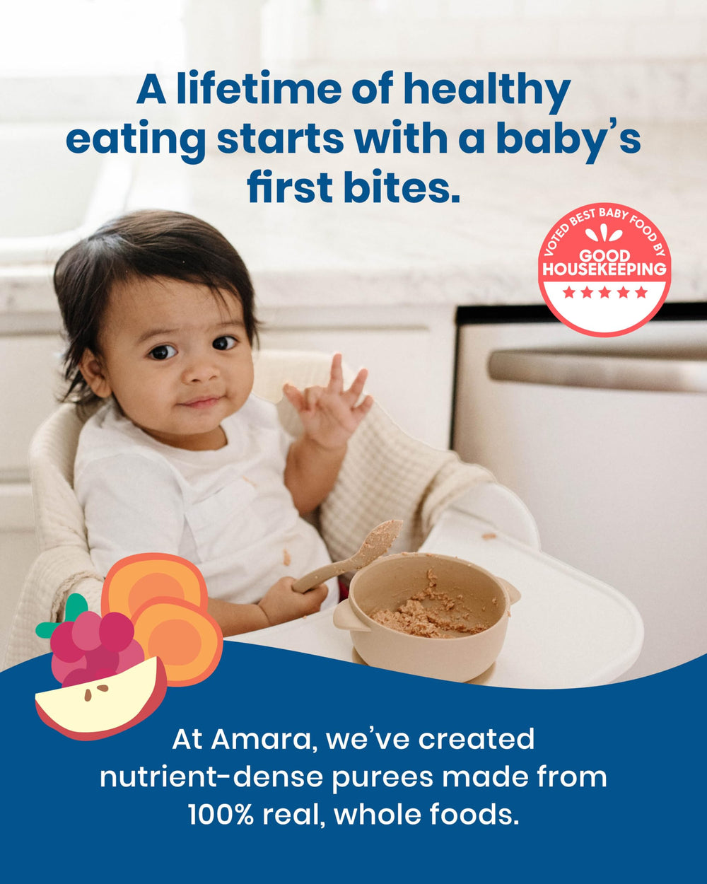 Amara Stage 2 pour with breastmilk to customize texture