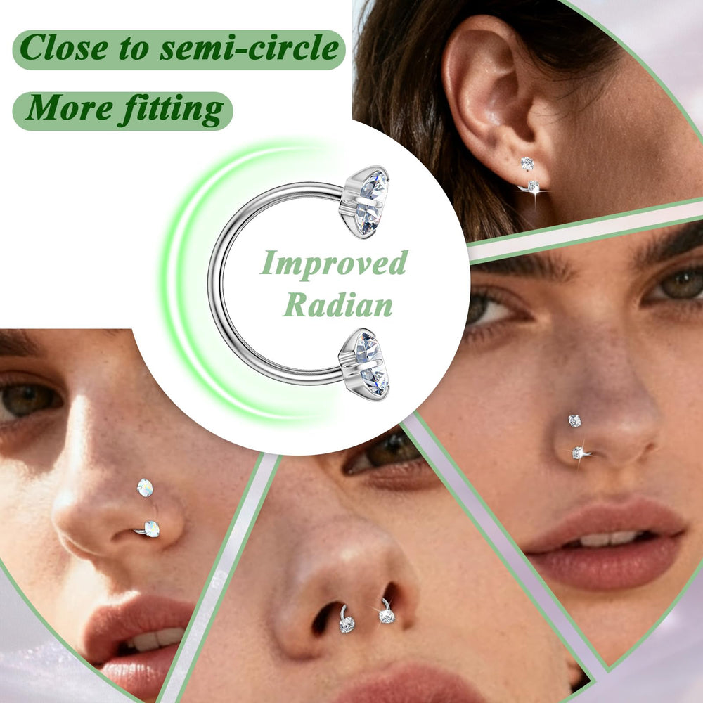 AMASIS women's nose piercing stud, versatile for nose and cartilage.