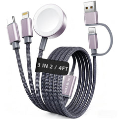 Amasuki 3-in-2 multi-charging cable ready for travel and cruise use.