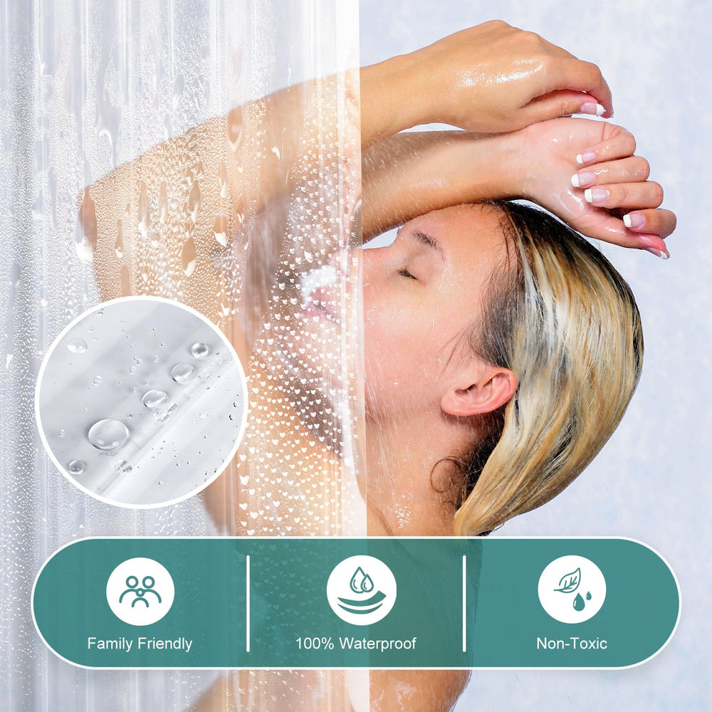 AmazerBath liner uses 12 metal grommets for easy hanging.