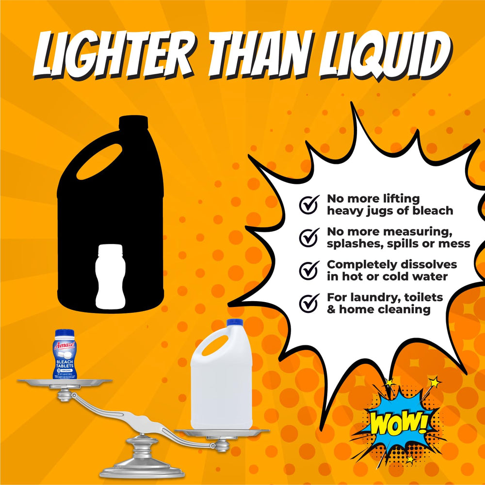 AMAZE tablet on hard surfaces dissolves for safe spray cleaning.