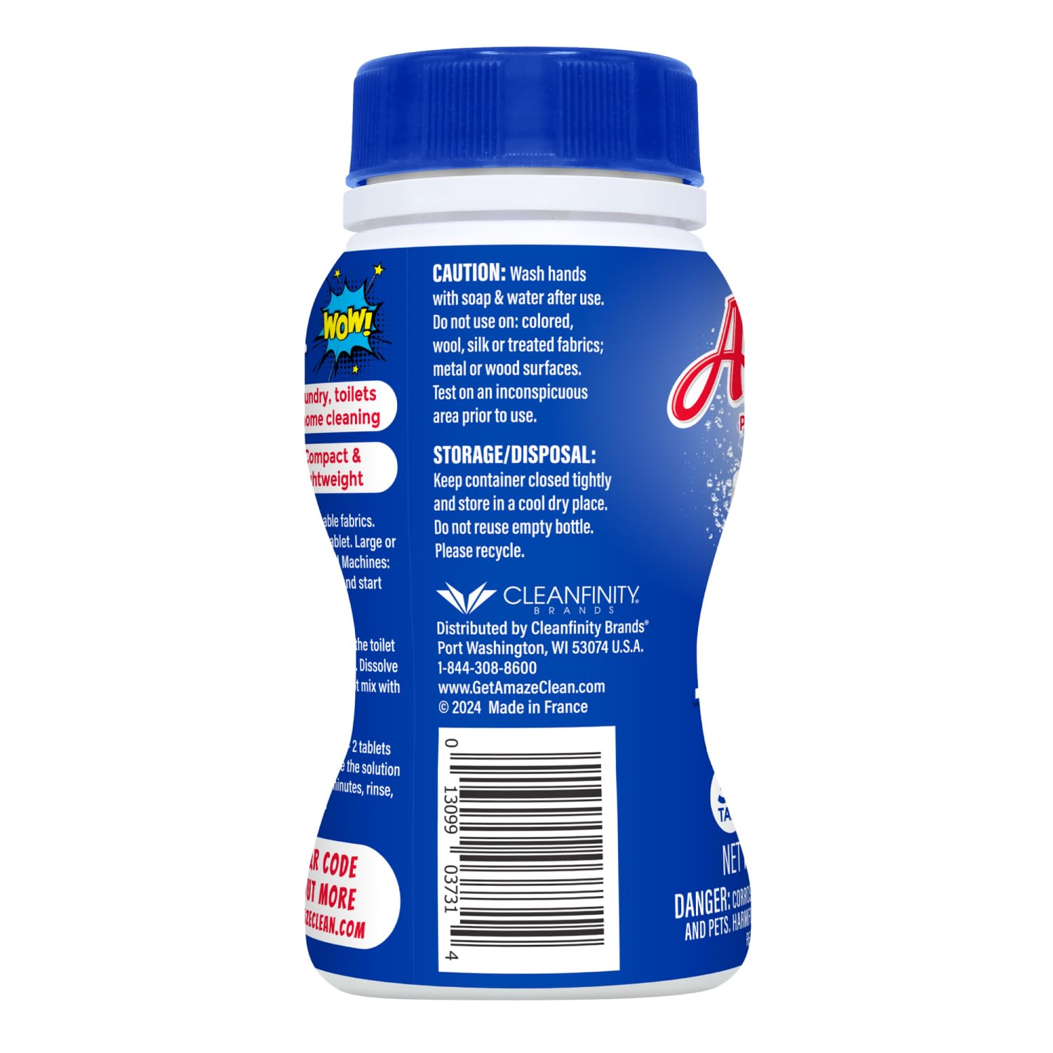 Amaze toilet-cleaning tablet dissolves in the bowl for deodorizing power
