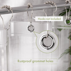 AmazerBath liner with 12 rustproof grommets for easy hook installation.