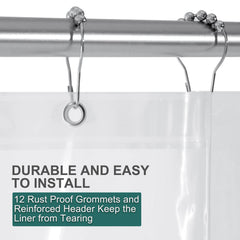 AmazerBath 12 rustproof grommets enable easy hanging.