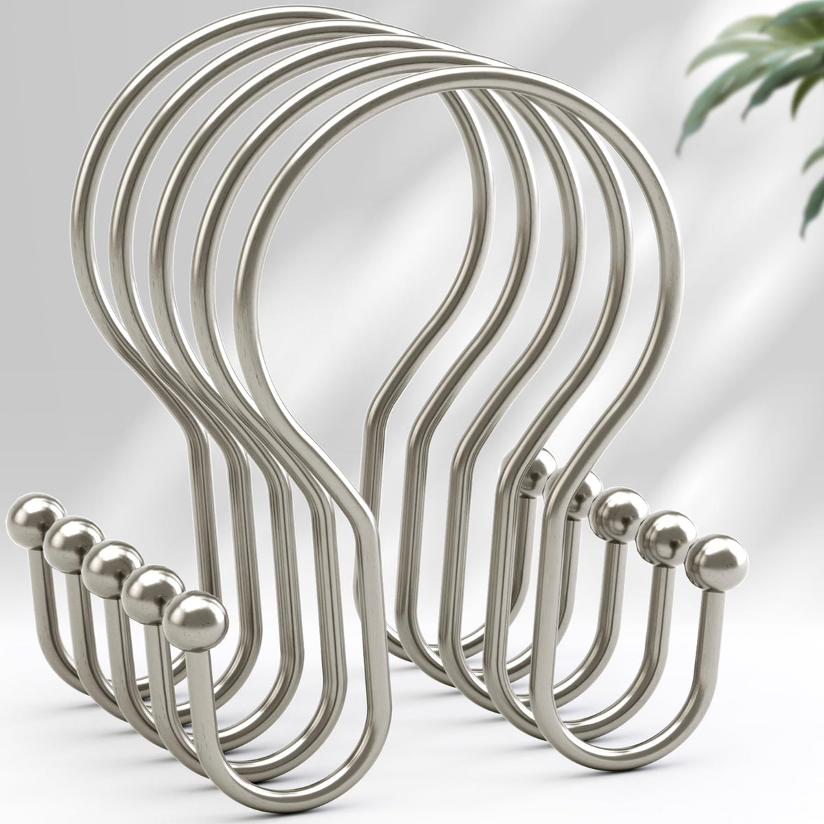 AmazerBath brushed nickel hooks close-up showing premium finish and durability