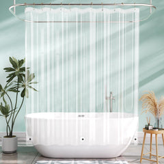 AmazerBath camper shower curtain liner 72x65 keeps the bathroom dry and decor protected.