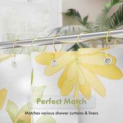 AmazerBath smooth-glide hooks prevent snagging during curtain movement.