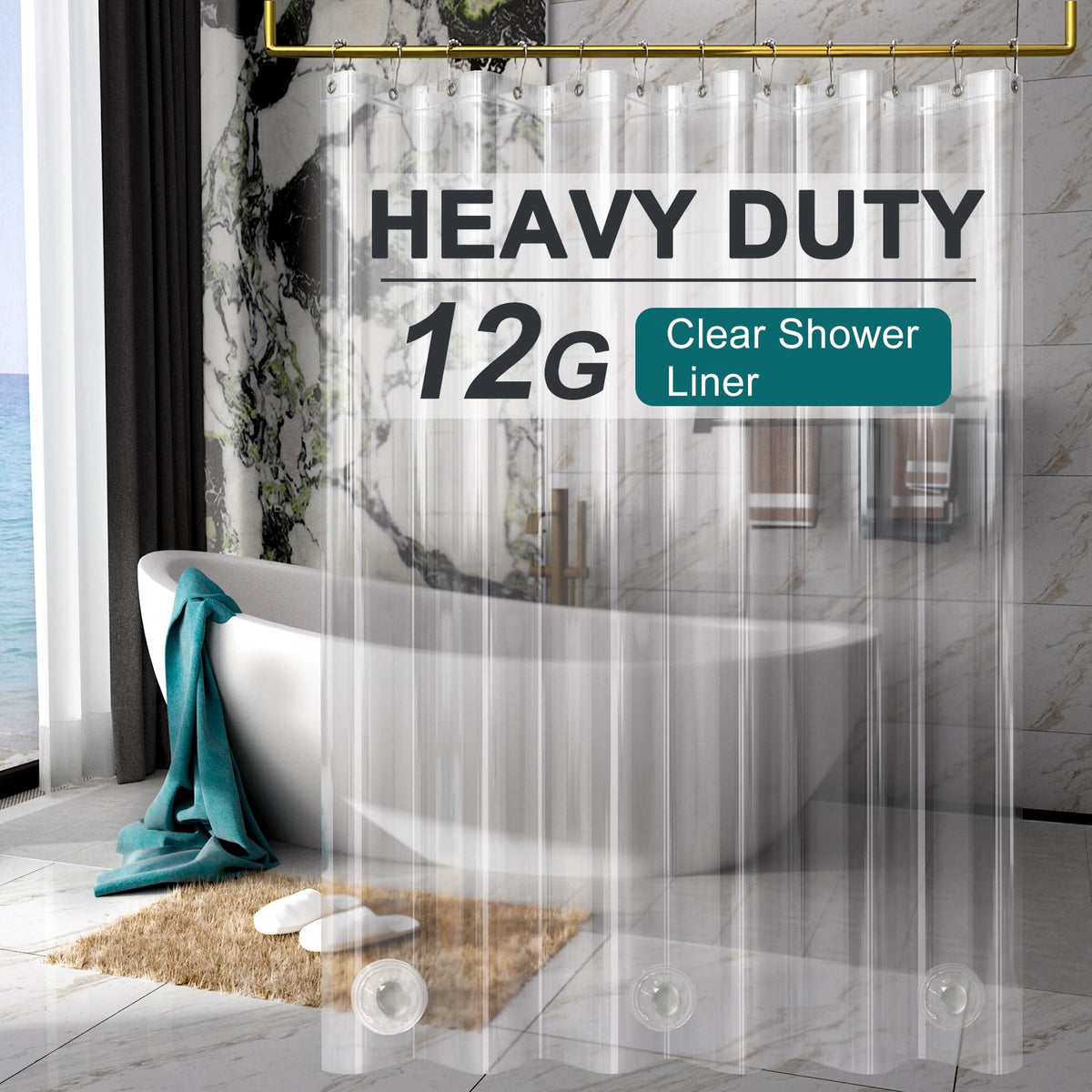 AmazerBath heavy-duty liner with 12-gauge material keeps in place for a smooth shower