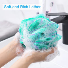 AmazerBath loofah close-up highlights dense mesh for luxurious lather.