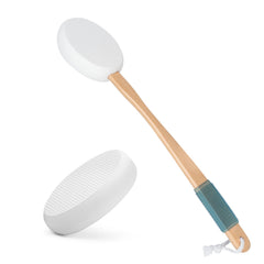 AmazerBath lotion applicator with a 17-inch curved handle reaches the back comfortably.