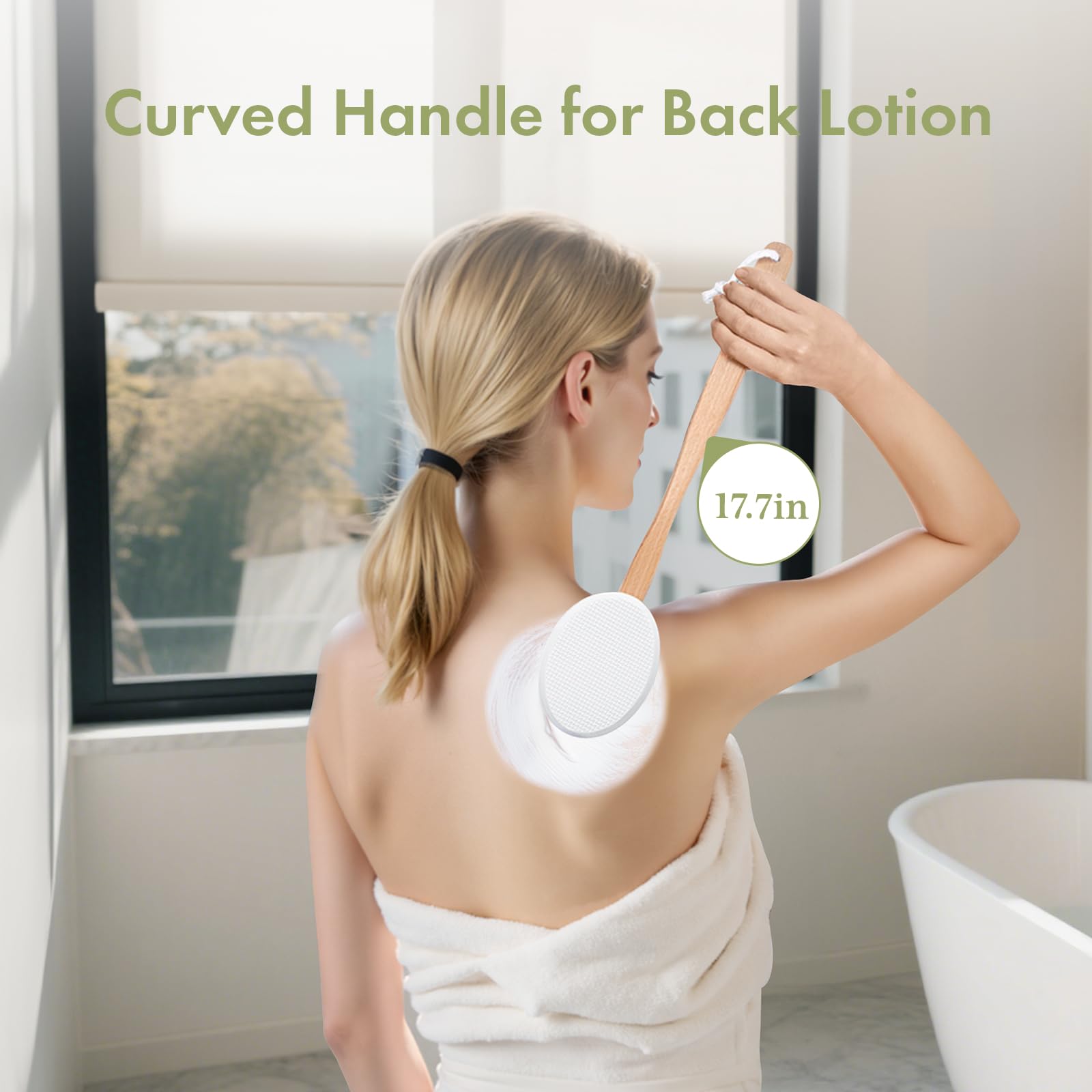 AmazerBath easy-clean design features a hanging lanyard for fast drying.
