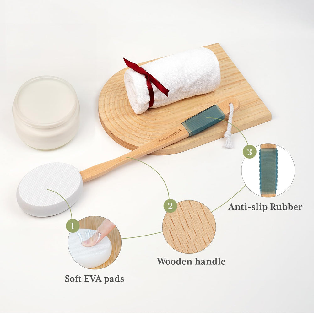 AmazerBath replacement EVA pads provide soft, non-absorptive contact for smooth lotion application.
