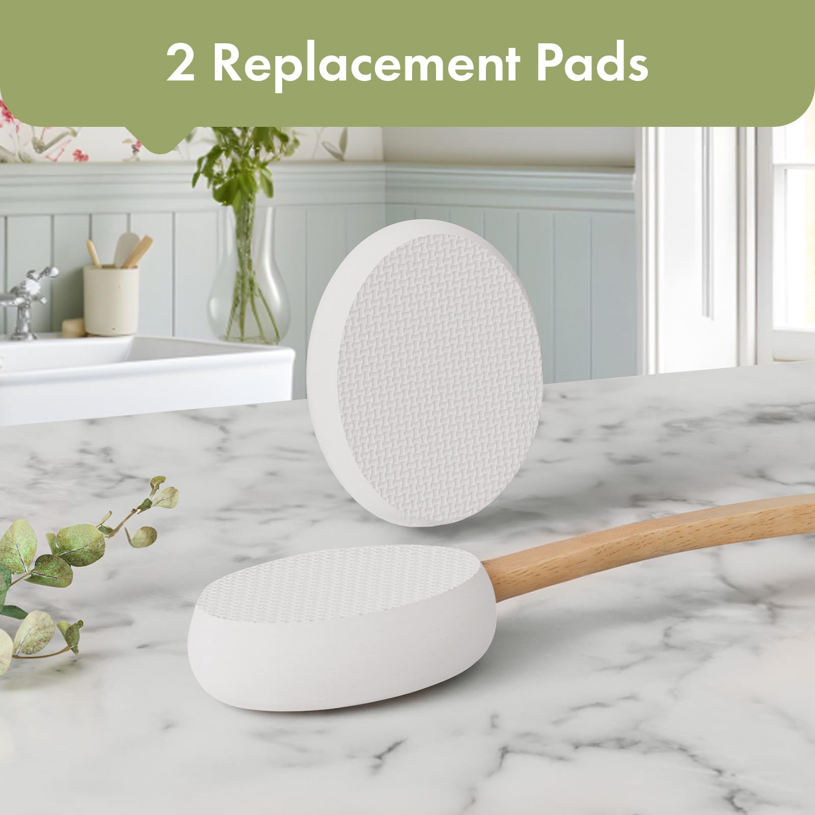 AmazerBath two-pad package supports ongoing use with replaceable pads.