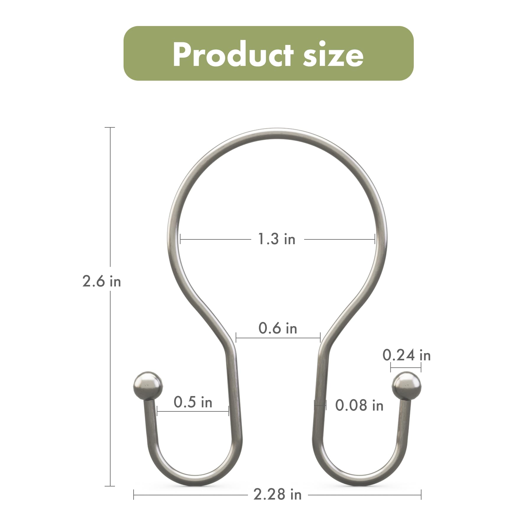 AmazerBath smooth-glide hooks slide effortlessly along the rod