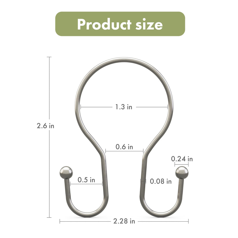 AmazerBath smooth-glide hooks slide effortlessly along the rod