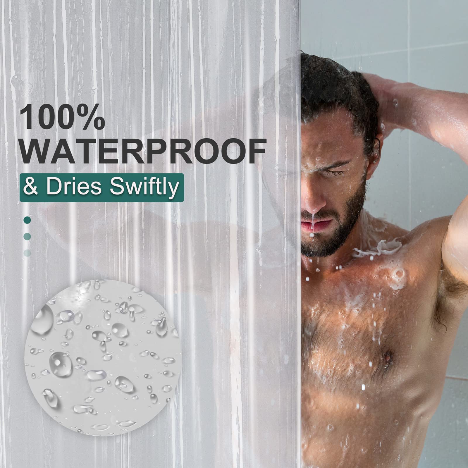 AmazerBath three weighted stones prevent curtain movement and splashes.