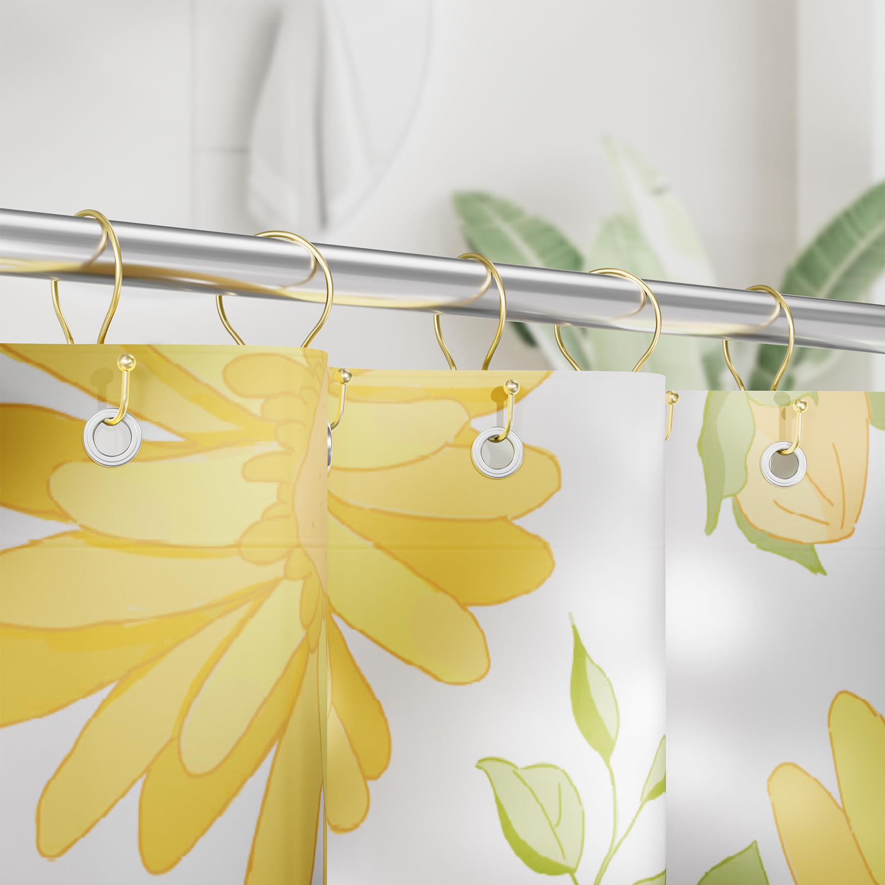 AmazerBath double hooks keep curtain and liner together for neat showers.